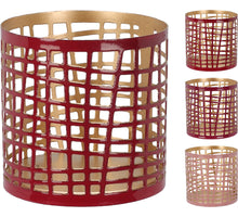 TEELICHTHALTER 6X6CM METALL 3FACH SORTIERT ''ROSA''