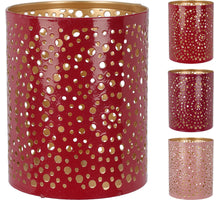 TEELICHTHALTER 8X10CM METALL 3FACH SORTIERT ''ROSA''