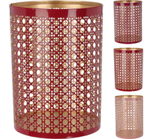 TEELICHTHALTER 10X14CM METALL 3FACH SORTIERT ''ROSA''