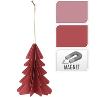 WEIHNACHTSBAUM PAPIER HÄNGEDEKO 10CM ROT/ROSA SORTIERT