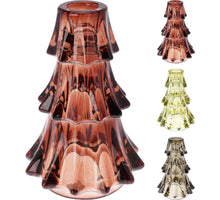 GLAS-KERZENHALTER WEIHNACHTSBAUM D10 H14CM 3ER-SET HERBSTFARBEN