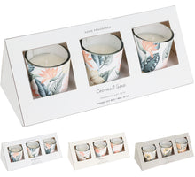 SATZ/3 KERZE IM GLAS MIT DRUCK BLUMEN D5 H6CM 3 SORTIERT