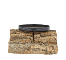 Kerzenhalter aus Pappelrinde 12x12x7cm FSC 100% Natur
