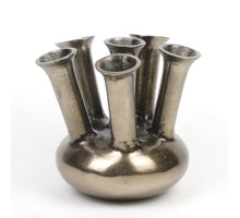 Trompete Vase Aluminium Antik Nickel 22x22x20cm