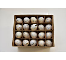 Schachtel mit 60 Wachteleiern Weiß