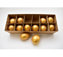 Schachtel mit 12 Hühnereiern Gold