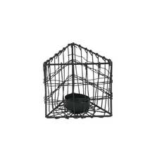 Teelichthalter Metall 10x9x9cm Schwarz 3HK