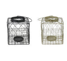 Teelichthalter Metall 16x16x18cm Mix/2 Schwarz+Gold