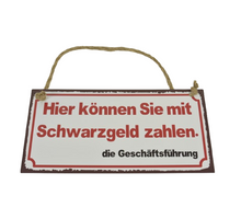 Wandhänger Metall Schwarzgeld 30x15cm