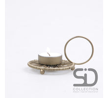 TEELICHTHALTER DRAHT METALL GOLD 11X8X6 CM