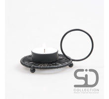 TEELICHTHALTER DRAHT METALL SCHWARZ 11X8X6 CM