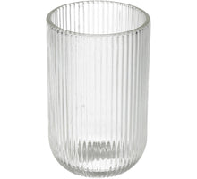 Becher Streifen Glas Klar 8x8x13cm