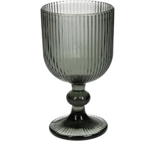 Weinglas Streifen Glas Grau 8x8x15.5cm