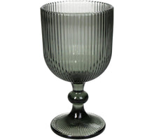 Weinglas Streifen Glas Grau 9x9x17cm