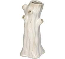 Vase Baumstamm Steingut Weiß 12,5x12x25cm