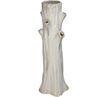 Vase Baumstamm Steingut Weiß 18x17x49cm