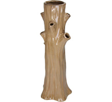 Vase Baumstamm Steingut Taupe 18x17x49cm