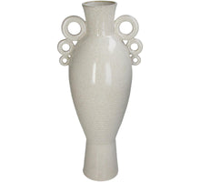 Vase Steingut Weiß 24,5x20x54cm