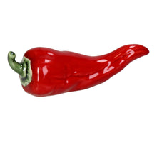 Ornament Rote Chili-Schote aus Porzellan, Rot, 15,4 x 5,1 x 5,5 cm