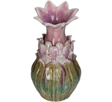 Vase aus Steingut, rosa, 14,5 x 14,5 x 27,5 cm