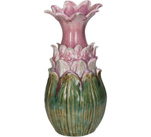 Vase aus Steingut, rosa, 16x16x34,5cm
