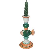 Kerzenständer Fisch Steingut Mehrfarbig 10,4x9,3x20,5cm