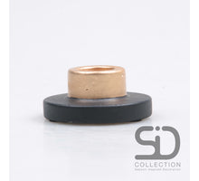 KERZENHALTER ZEMENT 7X7X3 CM SCHWARZ