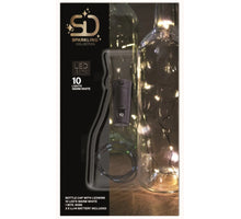 FLASCHENVERSCHLUSS SCHWARZ 10LED 1MTR SCHWARZES KABEL WARM WEISS