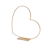 Metallherz liegend auf Sockel 58cm gold