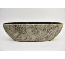 Schale Lava Oval XL 71,5x19,5x21,5cm Stein Grau