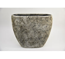 Vase Lava oval L 59x26x50cm Steingrau