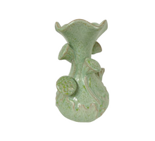 Vase Lotus Keramik D15,5 H26 cm Salbeigrün