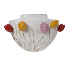 Vase Tulpe Keramik 40x30x28cm Weiß