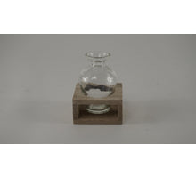 Holztablett grau mit 1 Flasche