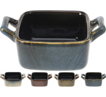 Schale mit Henkeln 10x7,2x4cm Keramik 4er Sortiment