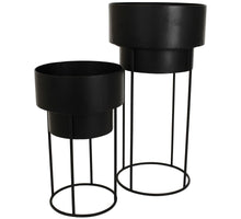 Pflanzgefäß Metall Schwarz 38x38x75,5cm S/2