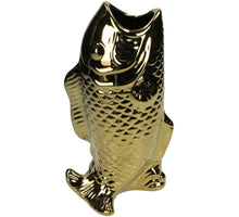 Vase Fisch Keramik Gold 28x11x16cm