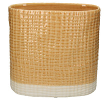 Pflanzgefäß Feines Steingut Gelb 27x14.2x24.8cm