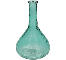 Vase aus recyceltem Glas, petrolfarben, 20x13x13cm