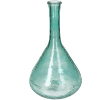 Vase aus recyceltem Glas, petrolfarben, 31x18x18cm