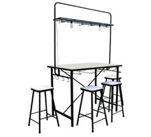 Tisch mit MDF-Platte + 4 Hocker 140 x 80 x 197 cm