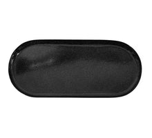 Metalltablett oval schwarz 33,5x14,5x2cm