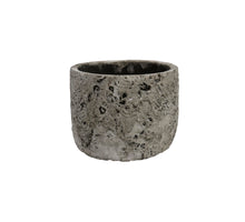 Topf Lava rund 15x15x12cm Steingrau