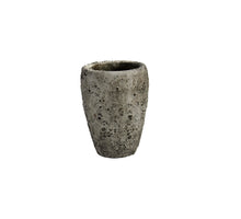 Vase Lava rund D15 H20cm Steingrau