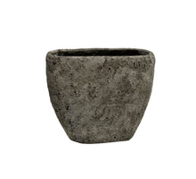 Vase Lava oval 41x17x37cm Stein Grau