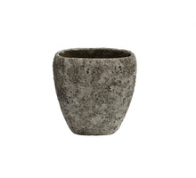 Vase Lava oval 28x17x29cm Stein Grau