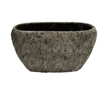 Jardiniere Lava Oval 45x19x26cm Stein Grau