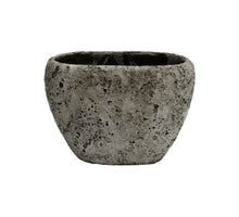 Jardiniere Lava oval 28x17x20cm Stein Grau
