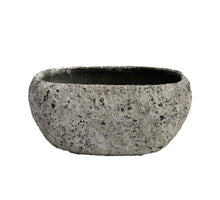 Schale Lava oval 37x20x17,5cm Stein Grau
