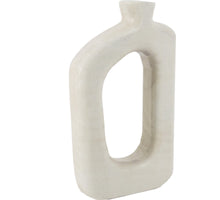 Holz-Donut-Vase weiß 18x6x31cm